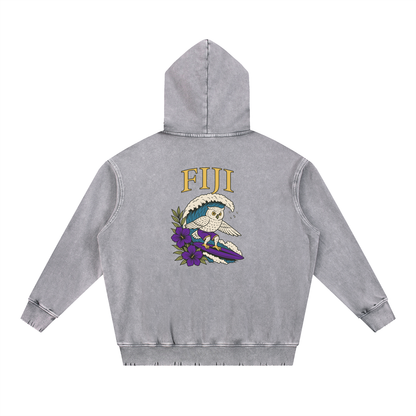 Snow Wash Hand-Frayed Heavyweight  Hoodie
